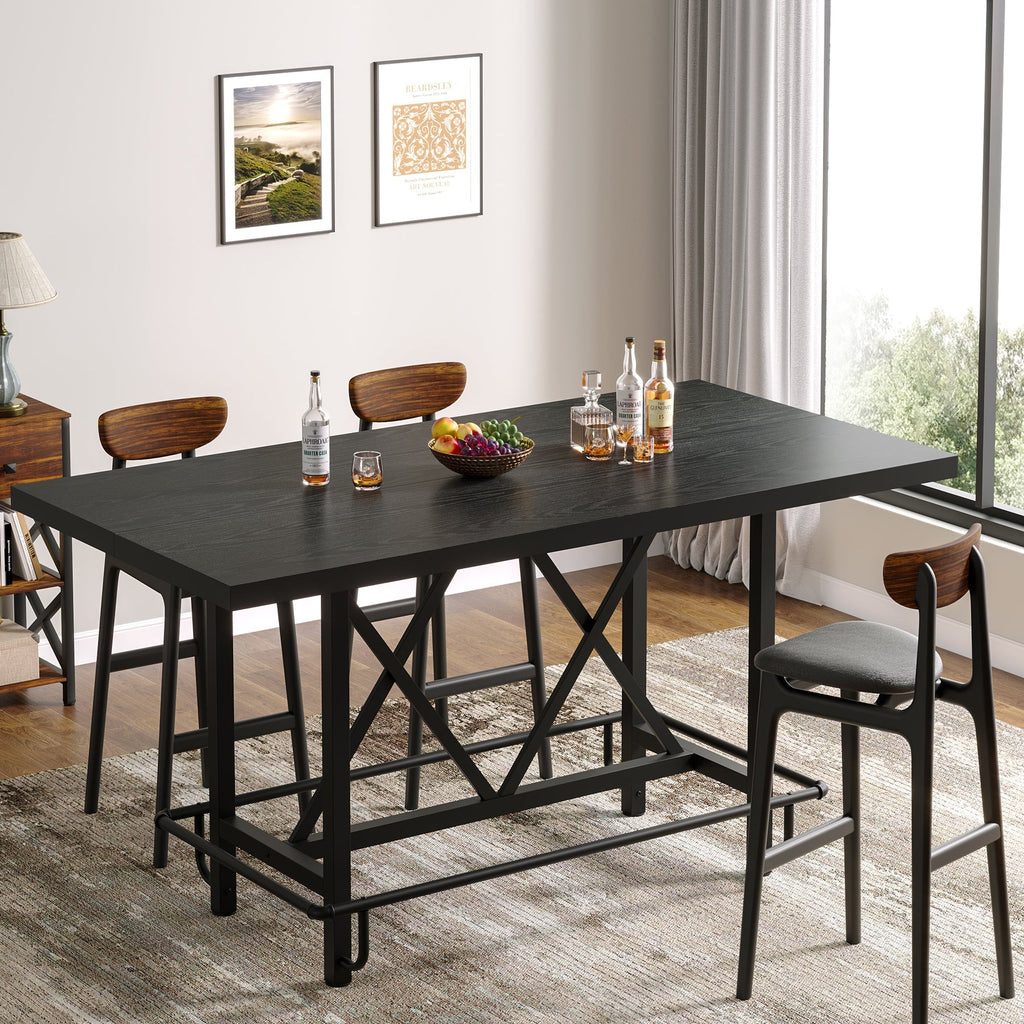 62.99" Farmhouse Counter Height Bar Table