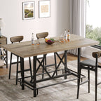 62.99" Farmhouse Counter Height Bar Table