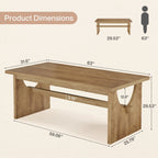63" Farmhouse Executive Desk with Sturdy Legs