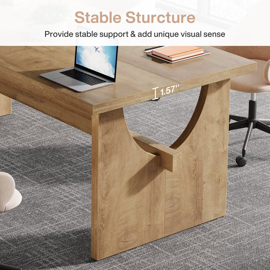 63" Farmhouse Executive Desk with Sturdy Legs