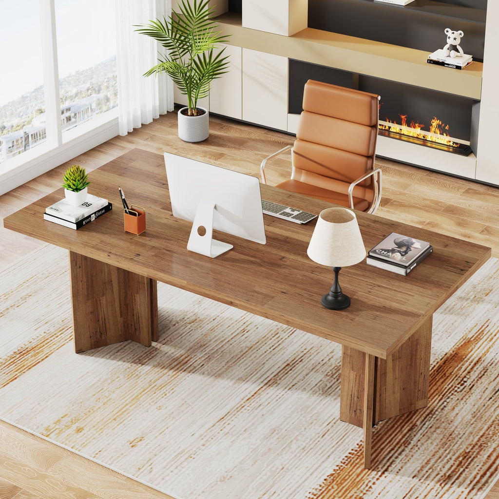 63" Farmhouse Executive Desk, Large Tabletop