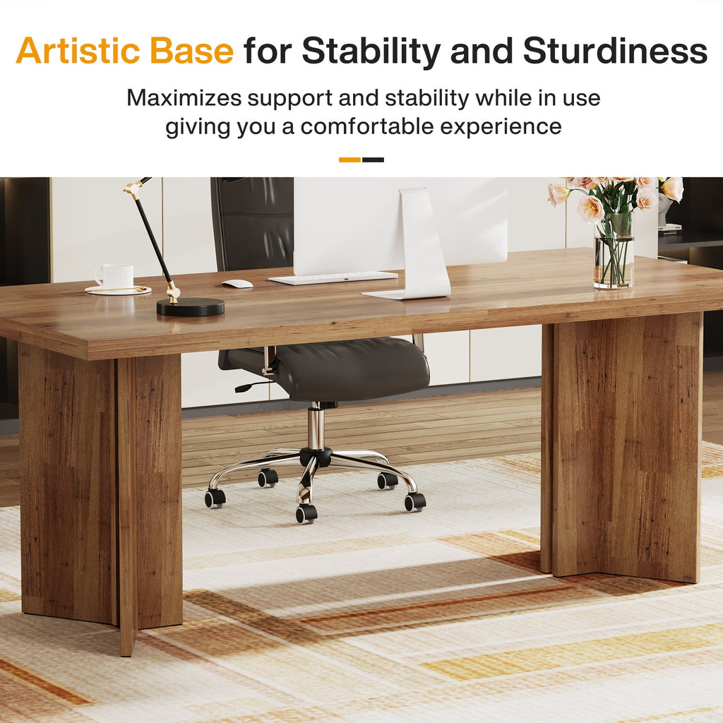 63" Farmhouse Executive Desk, Large Tabletop