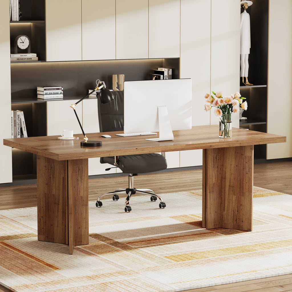 63" Farmhouse Executive Desk, Large Tabletop