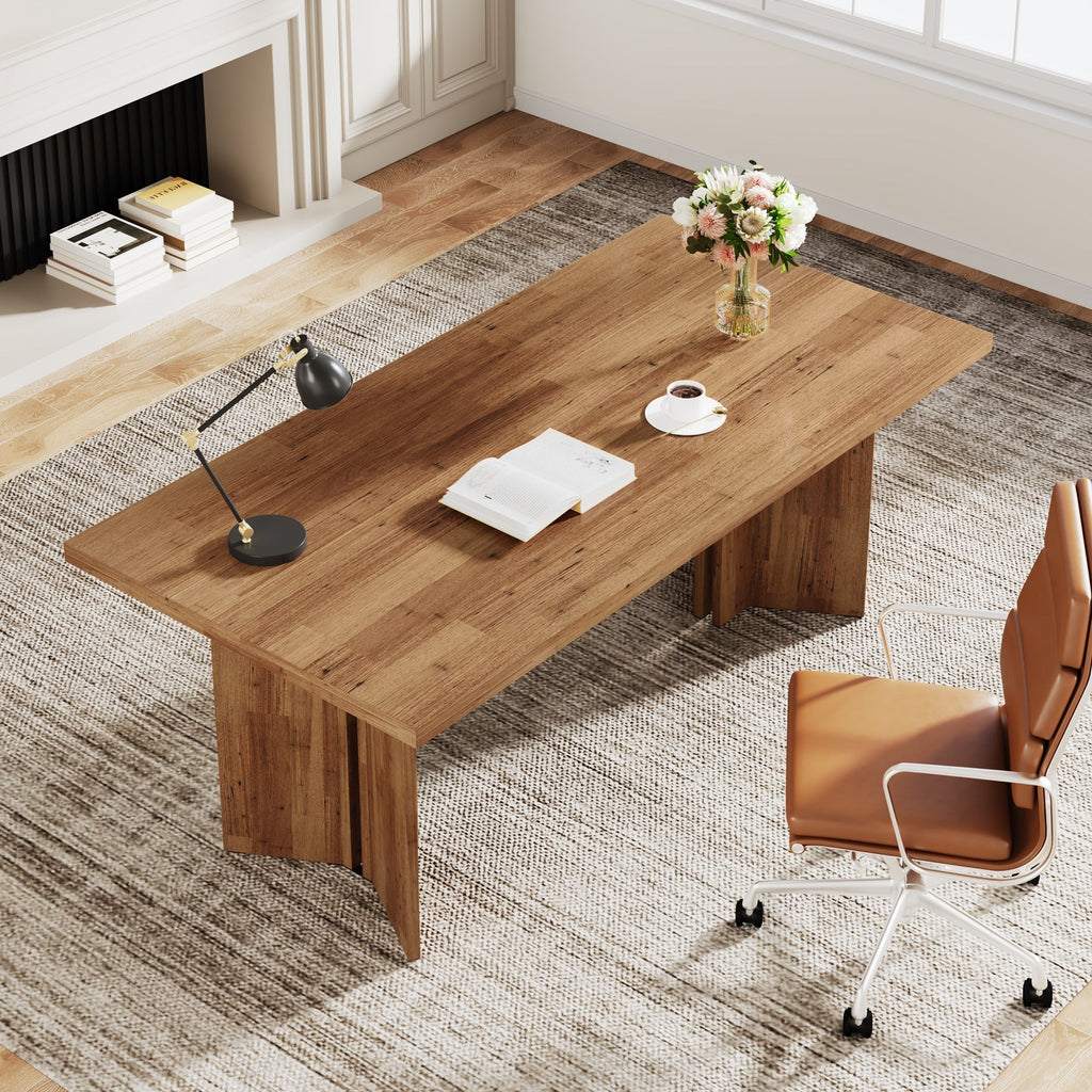 63" Farmhouse Executive Desk, Large Tabletop
