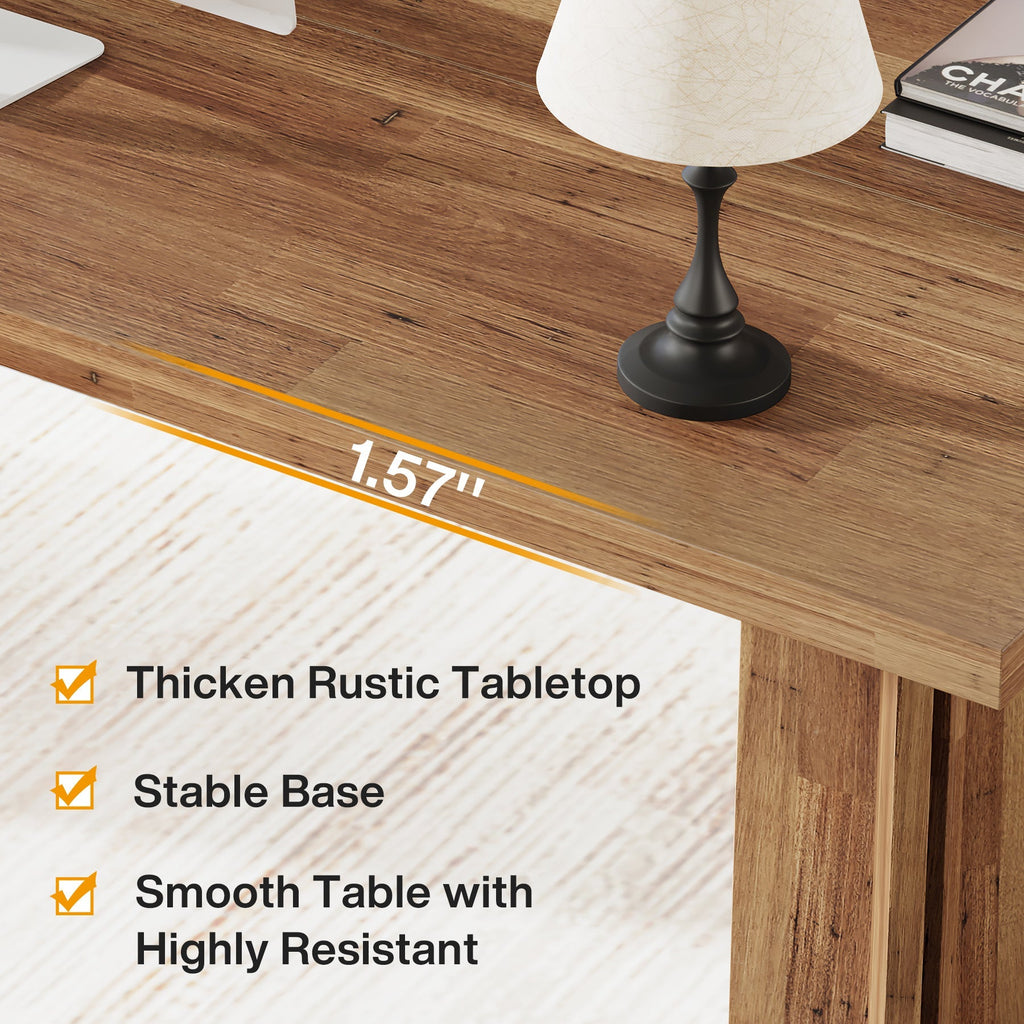 63" Farmhouse Executive Desk, Large Tabletop