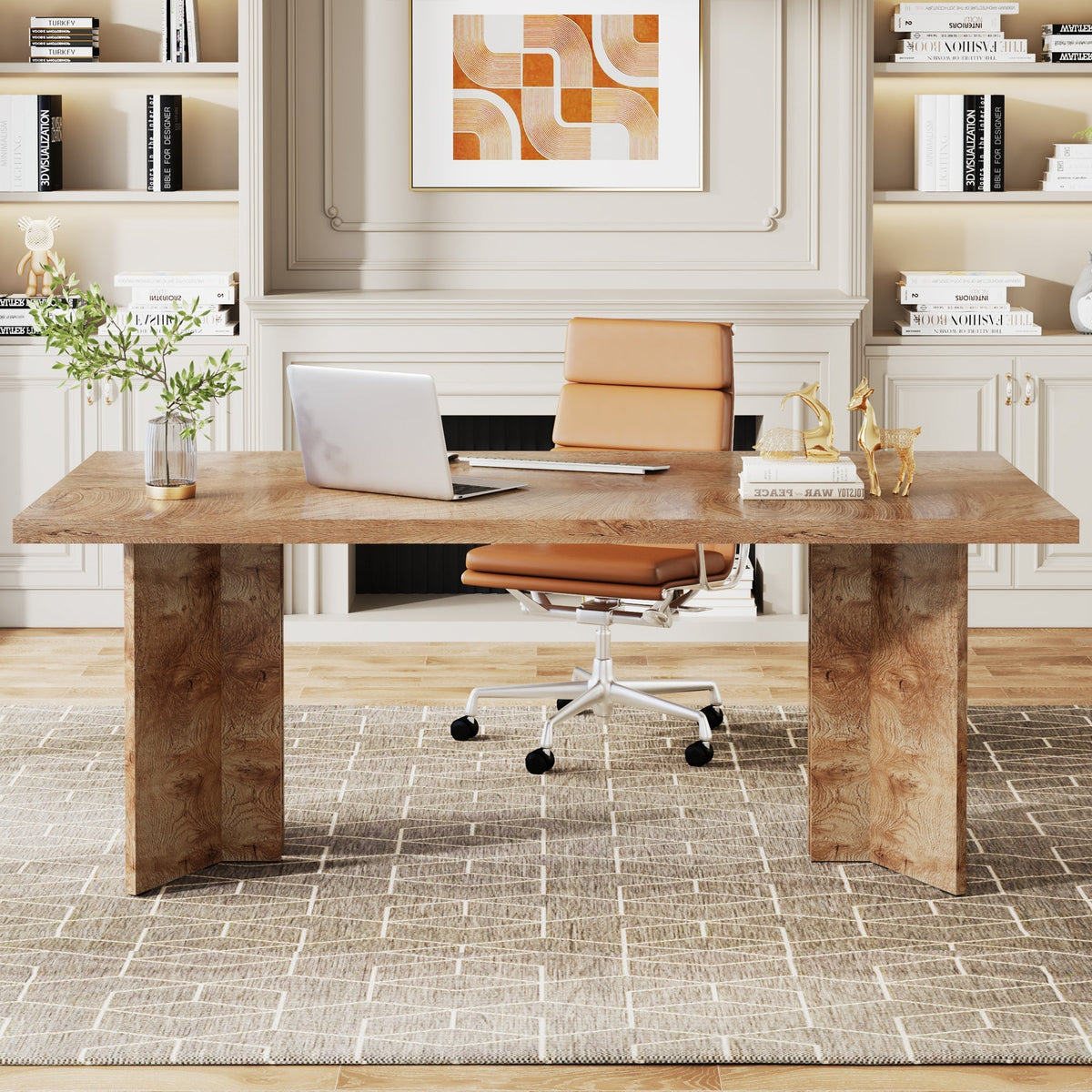 63" Farmhouse Executive Desk, Large Tabletop