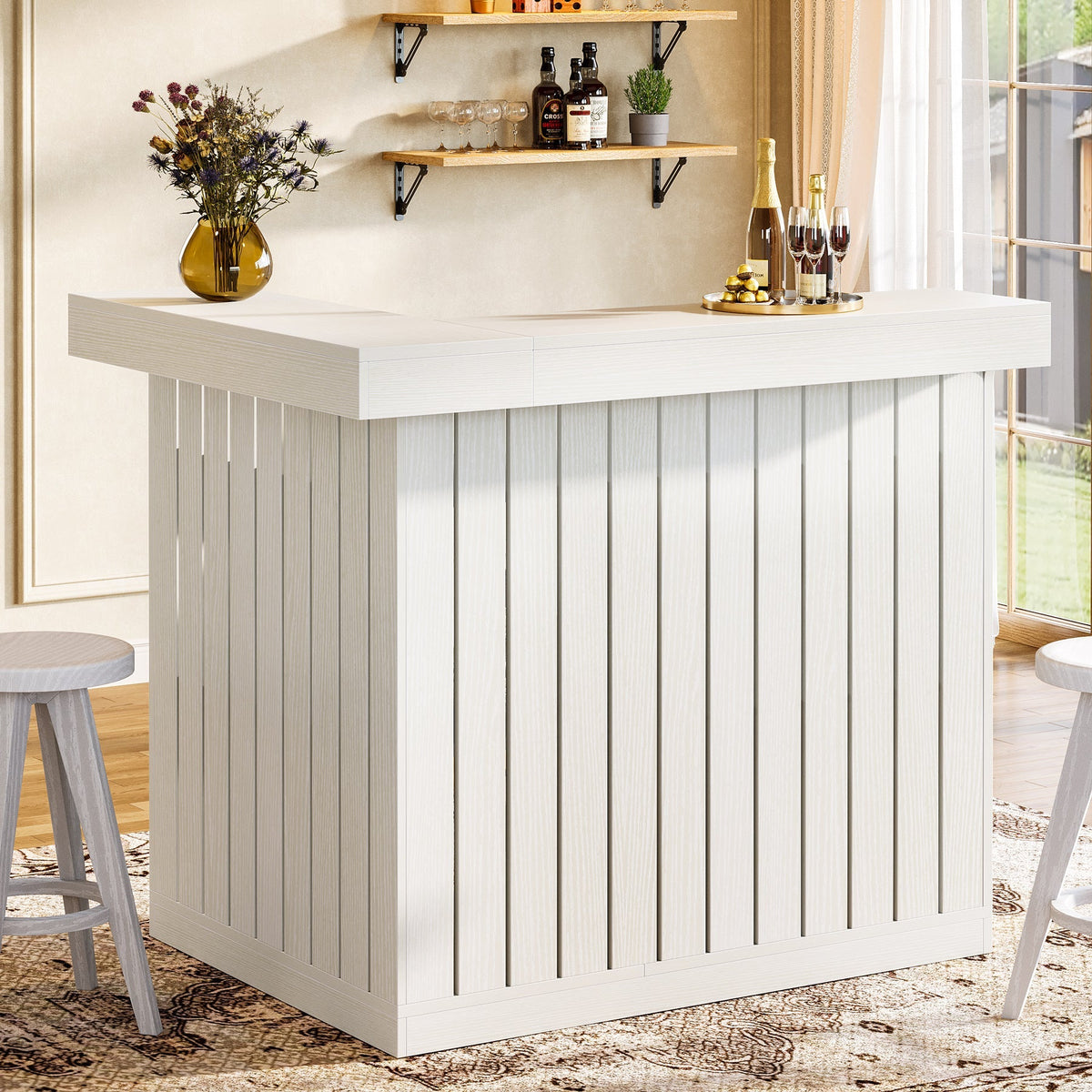 L-Shaped 4-Tier Corner Liquor Bar Table