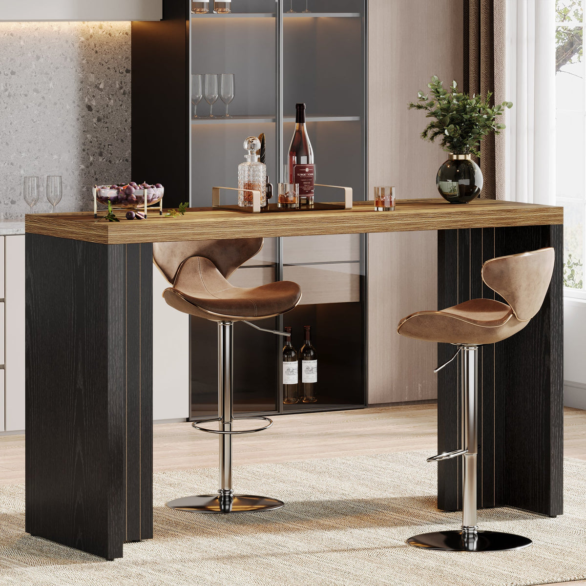 55" Modern Counter Height Bar Table
