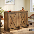 63" 2-Tier Home Bar Cabinet with Footrest