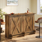 63" 2-Tier Home Bar Cabinet with Footrest