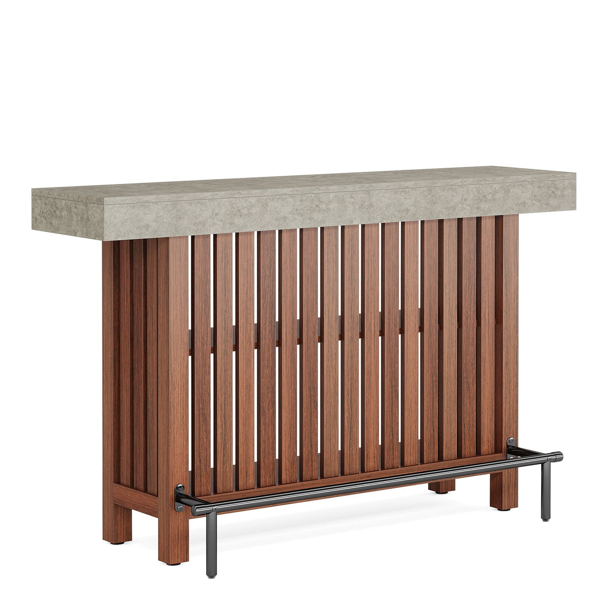 Modern 2-Tier Home Bar Unit with Footrest