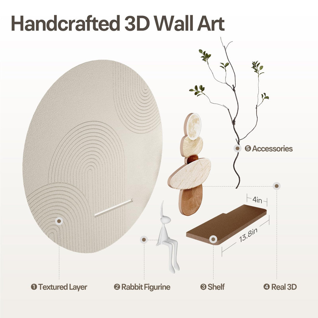 Wren Textured Wall Shelf Art