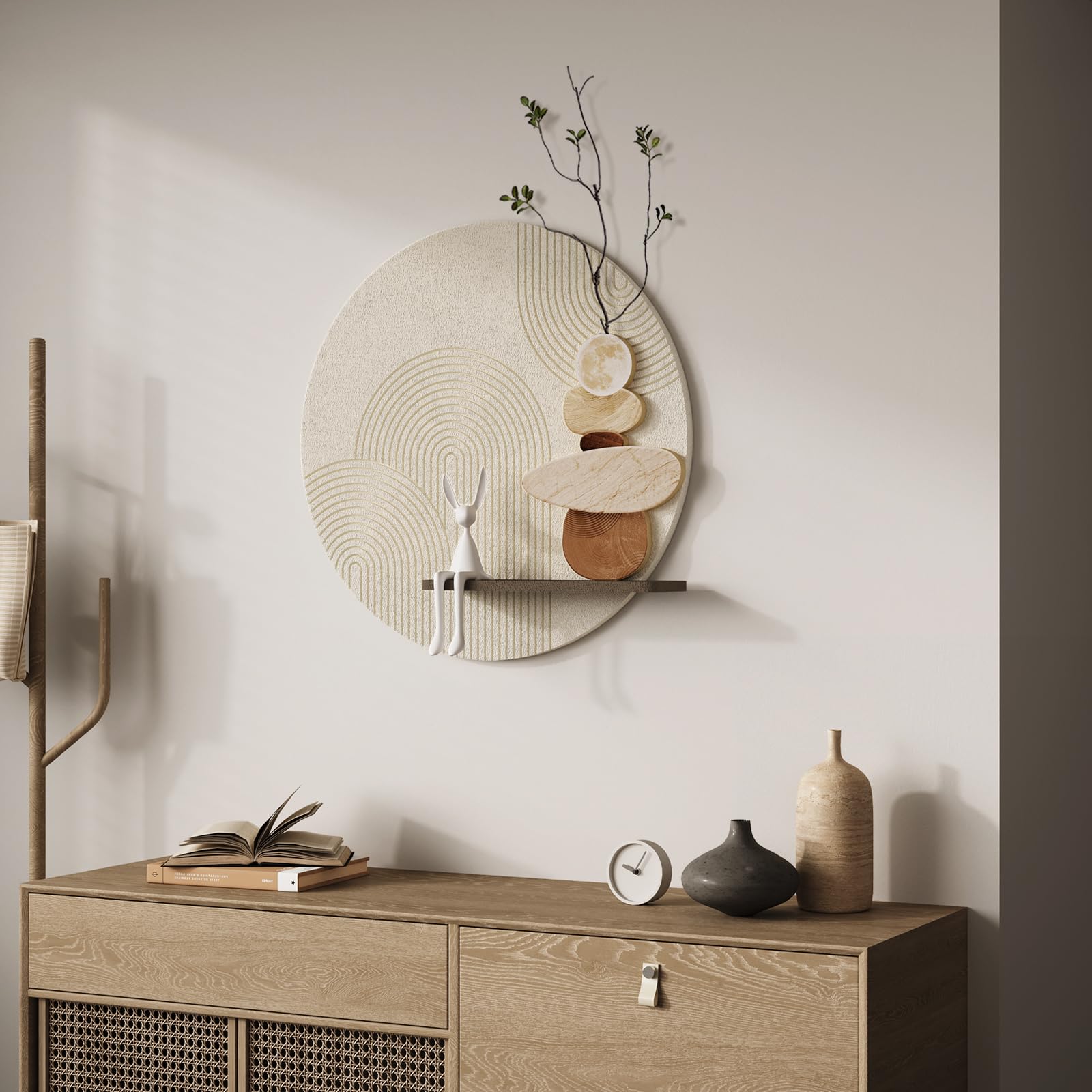 Wren Textured Wall Shelf Art