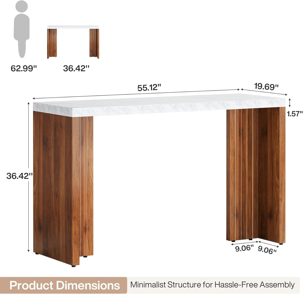 55" Modern Counter Height Bar Table