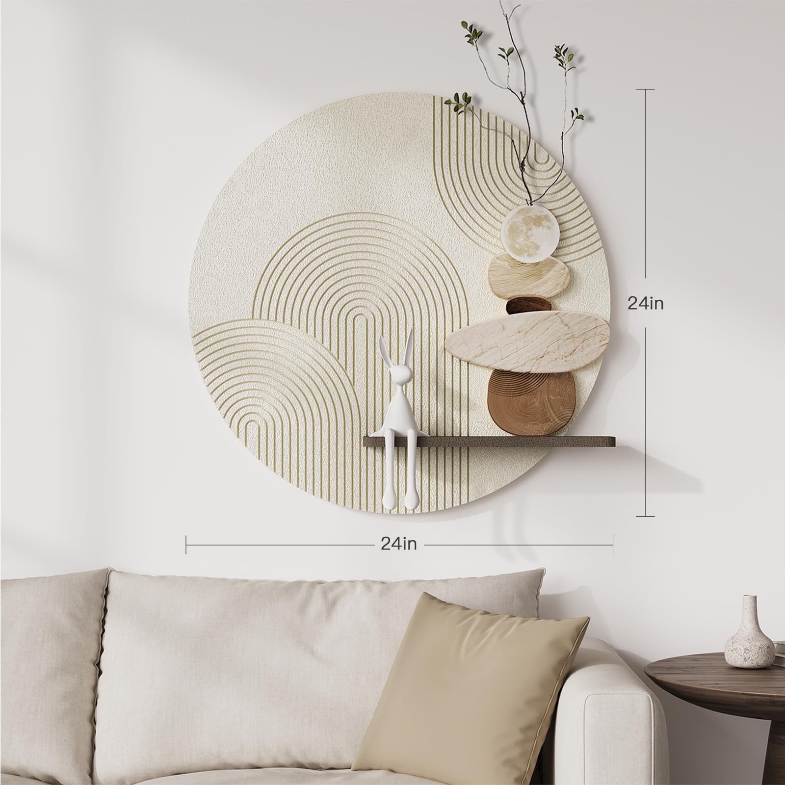 Wren Textured Wall Shelf Art