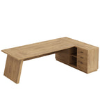 78" L-Shaped Executive Desk with File Cabinet