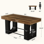 63" Industrial Bar Table with Metal Footrest