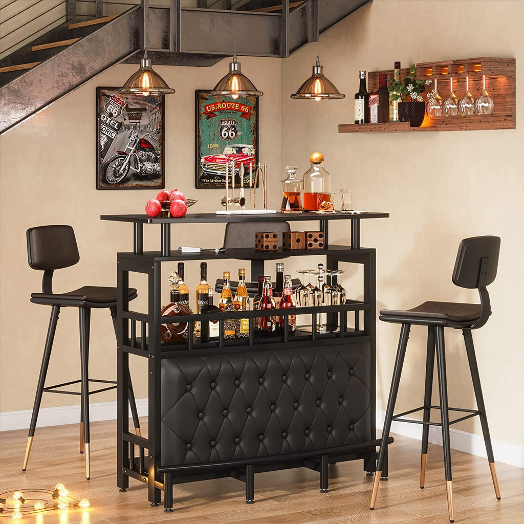 Curved Home Bar Unit with Footrest