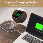 Adjustable Rolling Laptop Desk with Wireless Charging