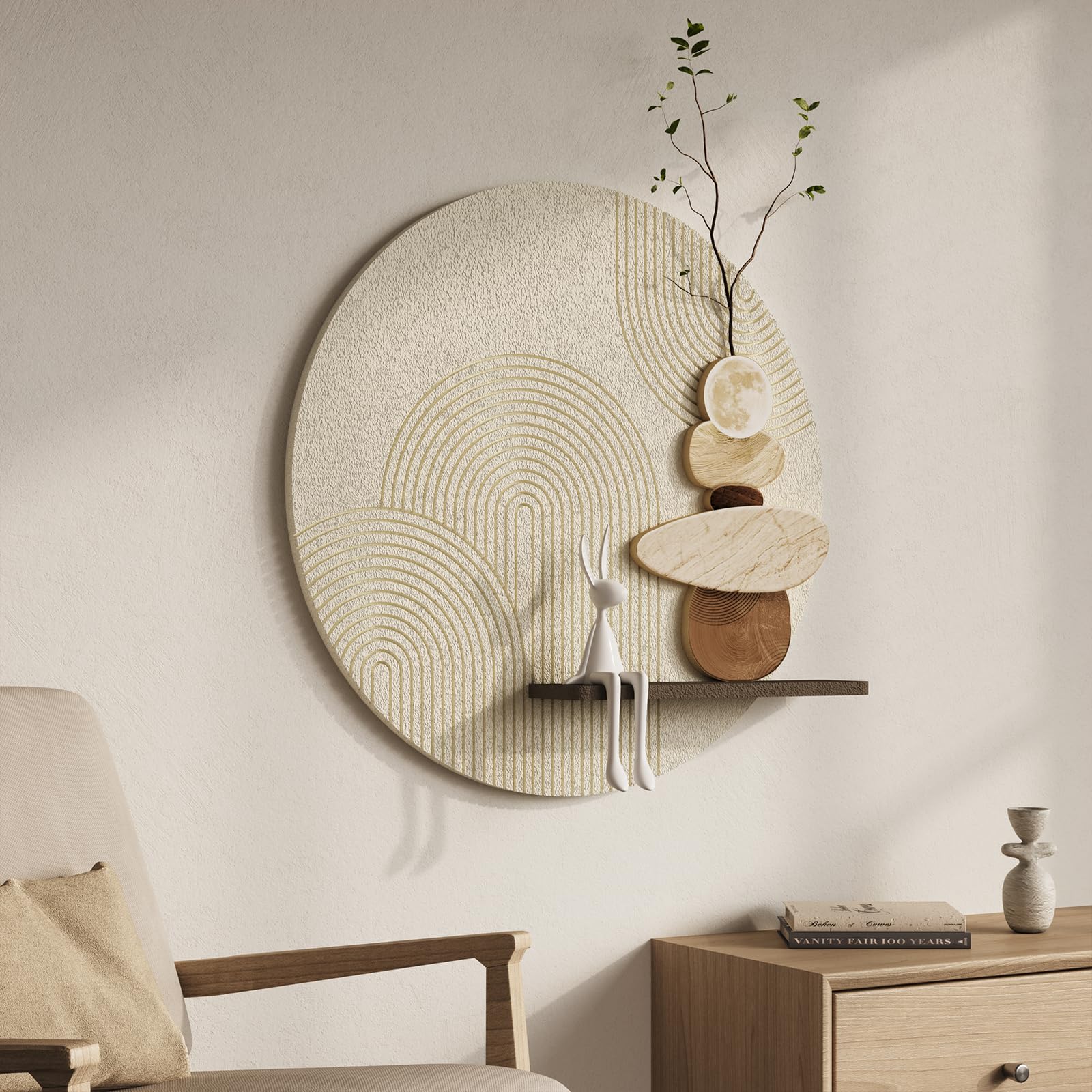 Wren Textured Wall Shelf Art