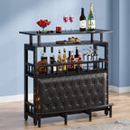 Curved Home Bar Unit with Footrest