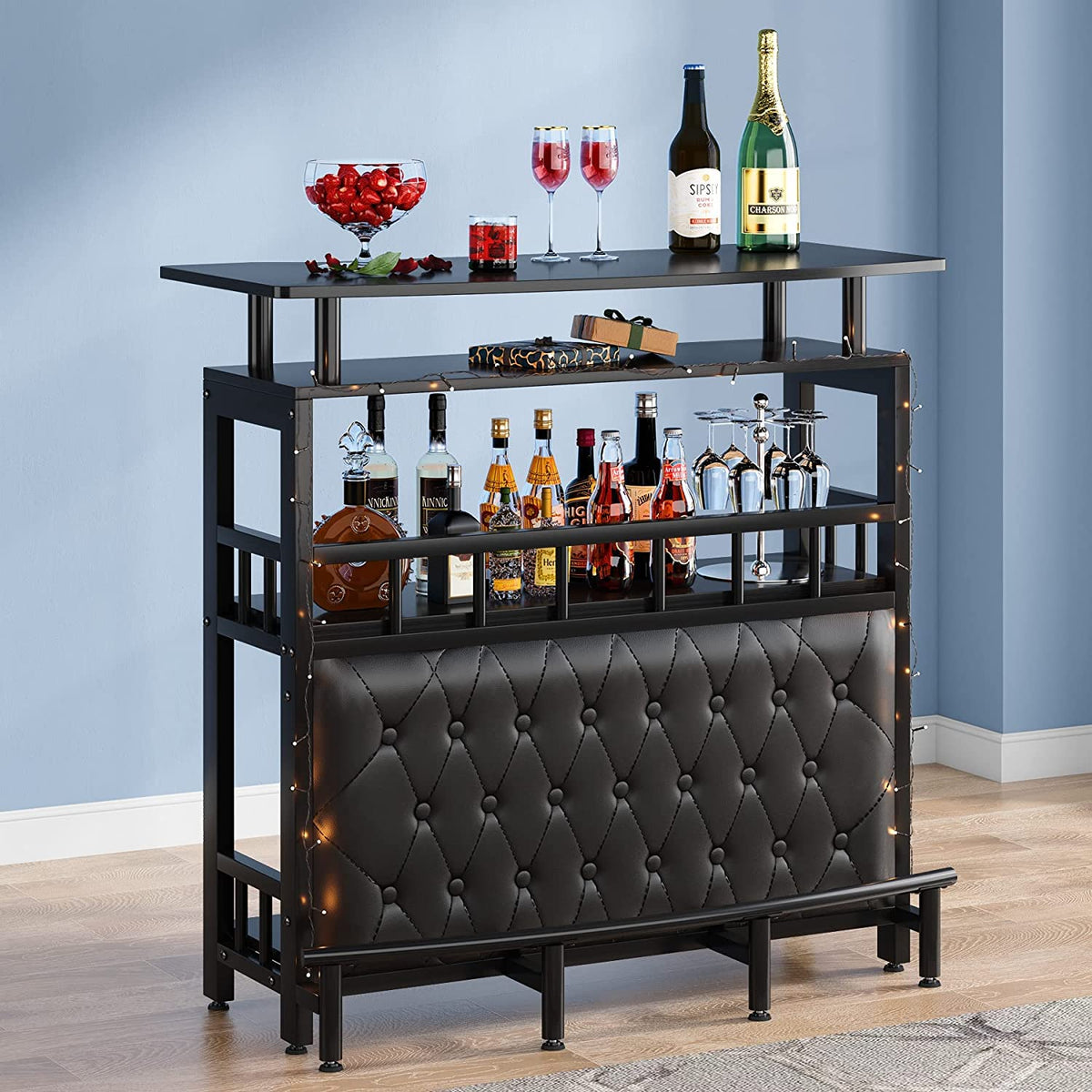 Curved Home Bar Unit with Footrest