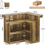 L-Shaped 4-Tier Corner Liquor Bar Table