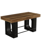 63" Industrial Bar Table with Metal Footrest