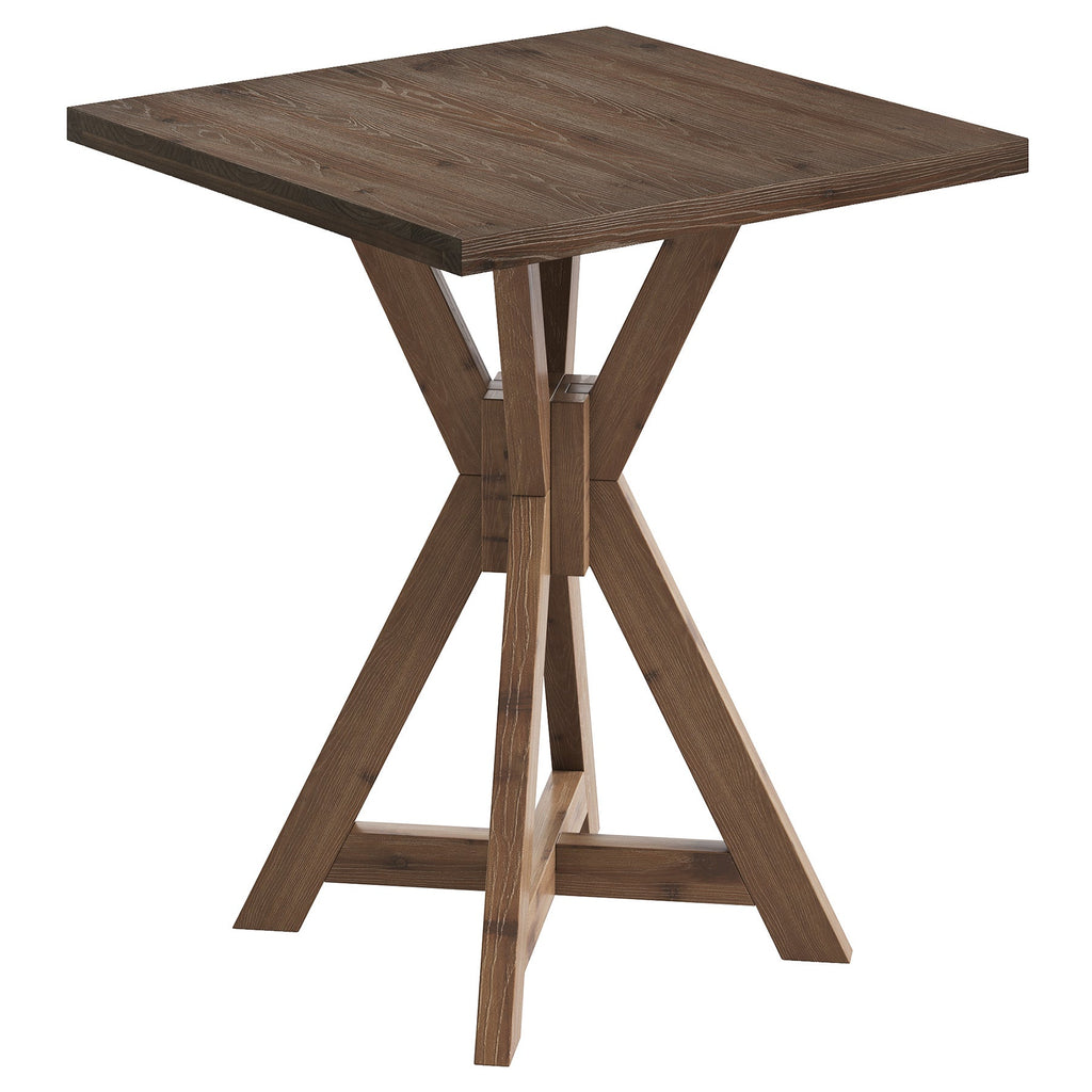 31.5" Solid Fir Wood Square Bar Table