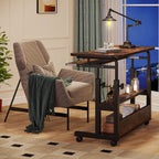 Adjustable Rolling Laptop Desk with Wireless Charging