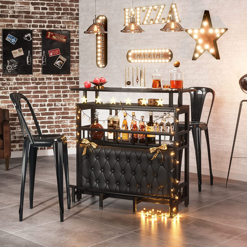 Curved Home Bar Unit with Footrest