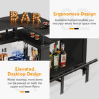 L-Shaped Home Bar Unit with Glass Holders