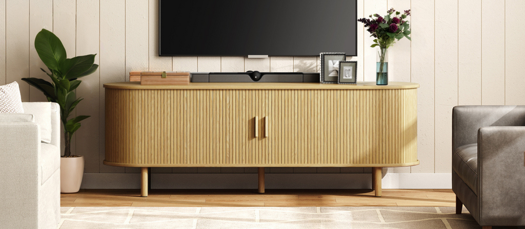 Marlow 63in Sliding Flutted Door TV Stand