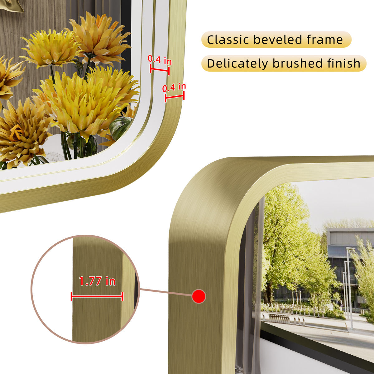 Vesta Aluminum Framed LED Vanity Mirror
