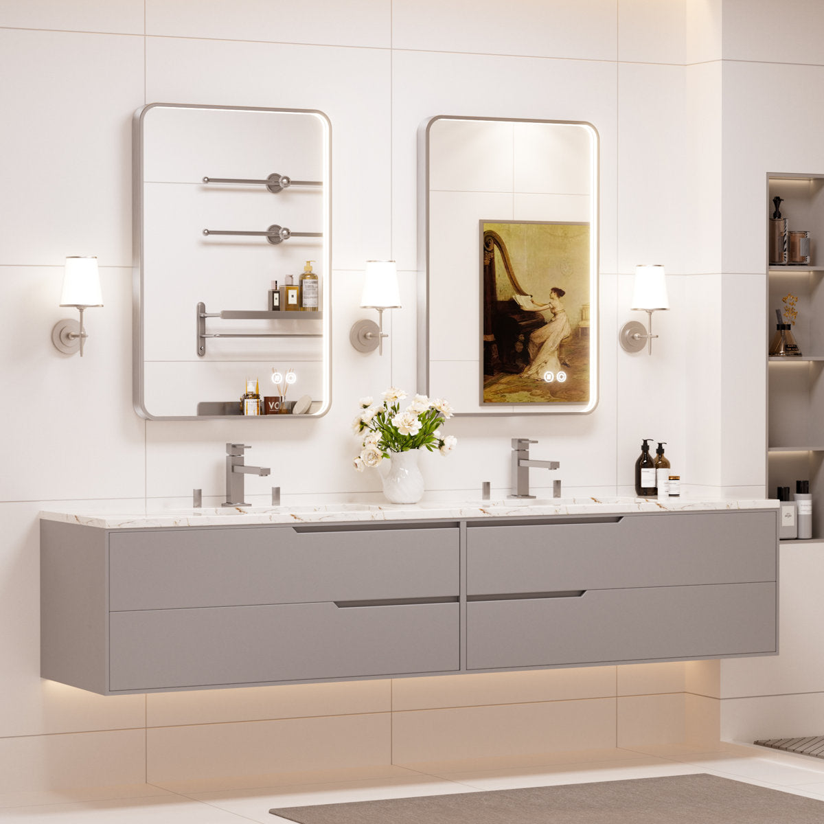 Vesta Aluminum Framed LED Vanity Mirror