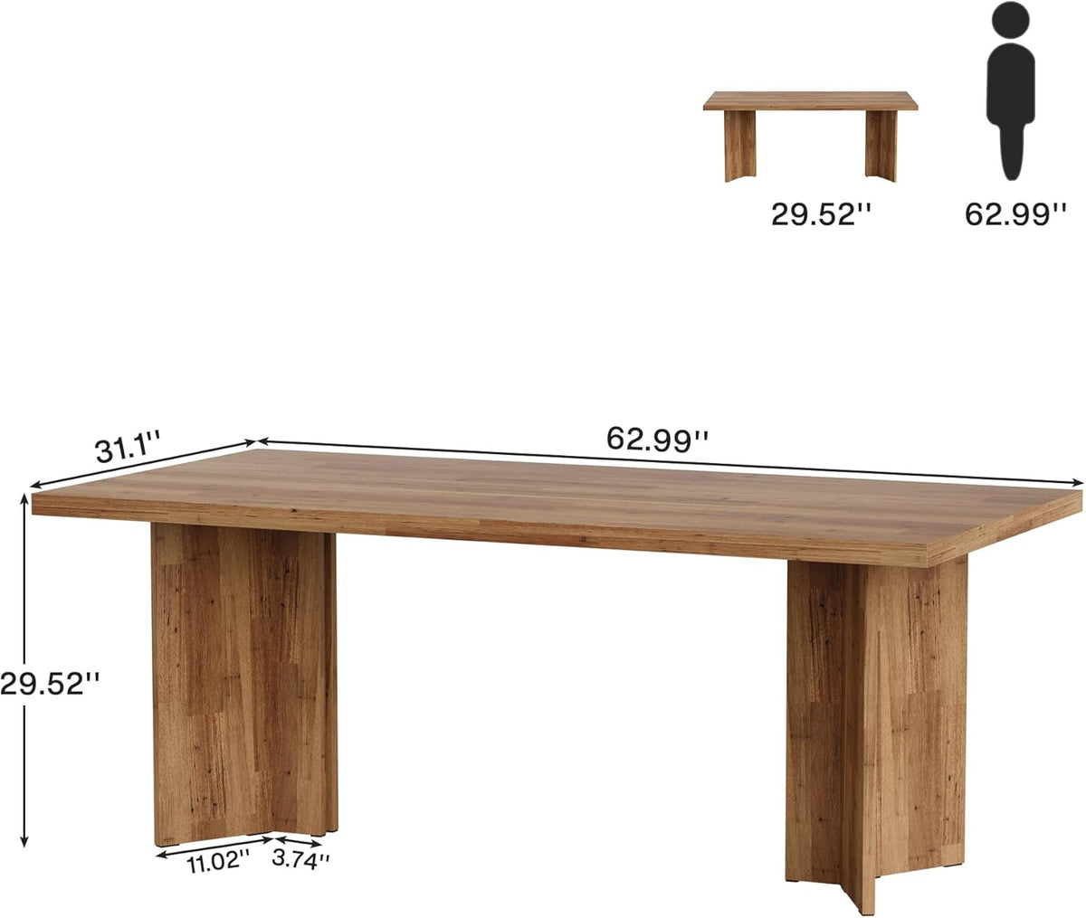 63" Farmhouse Executive Desk, Large Tabletop