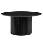 Maru Round Oak Pedestal Coffee Table — Black