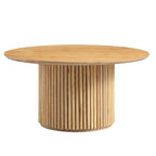 Maru Round Oak Pedestal Coffee Table — Oak