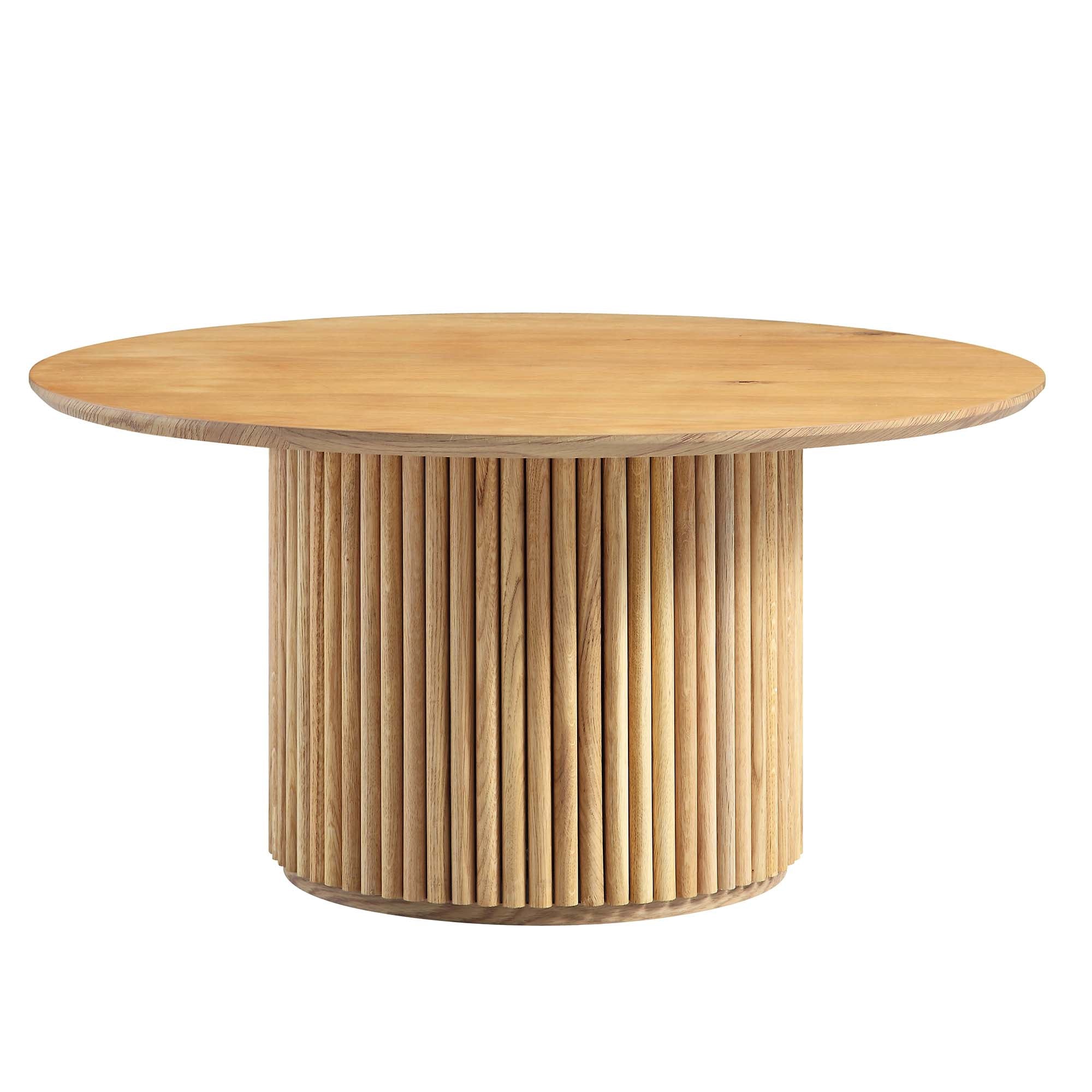 Maru Round Oak Pedestal Coffee Table — Oak