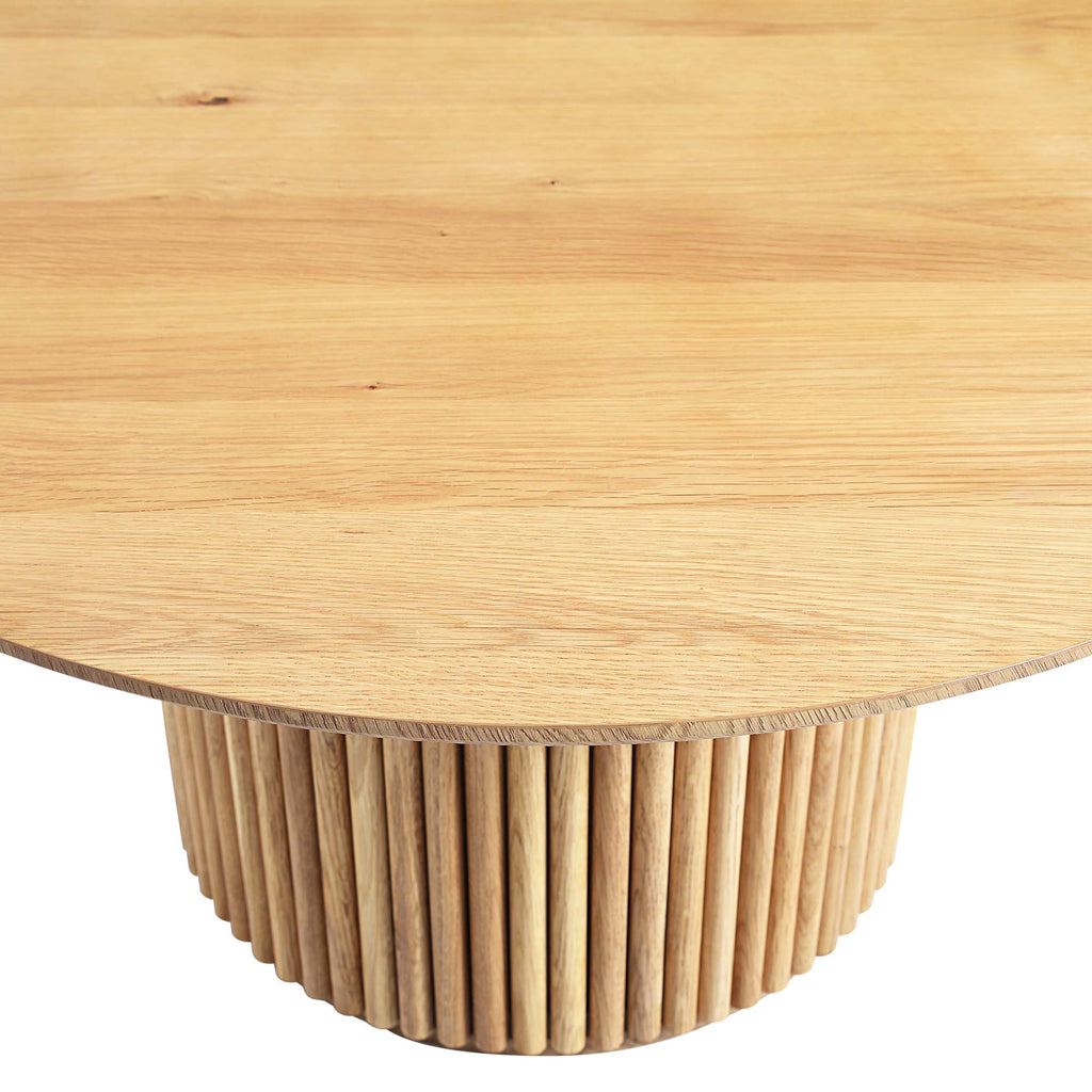 Maru Round Oak Pedestal Coffee Table — Oak