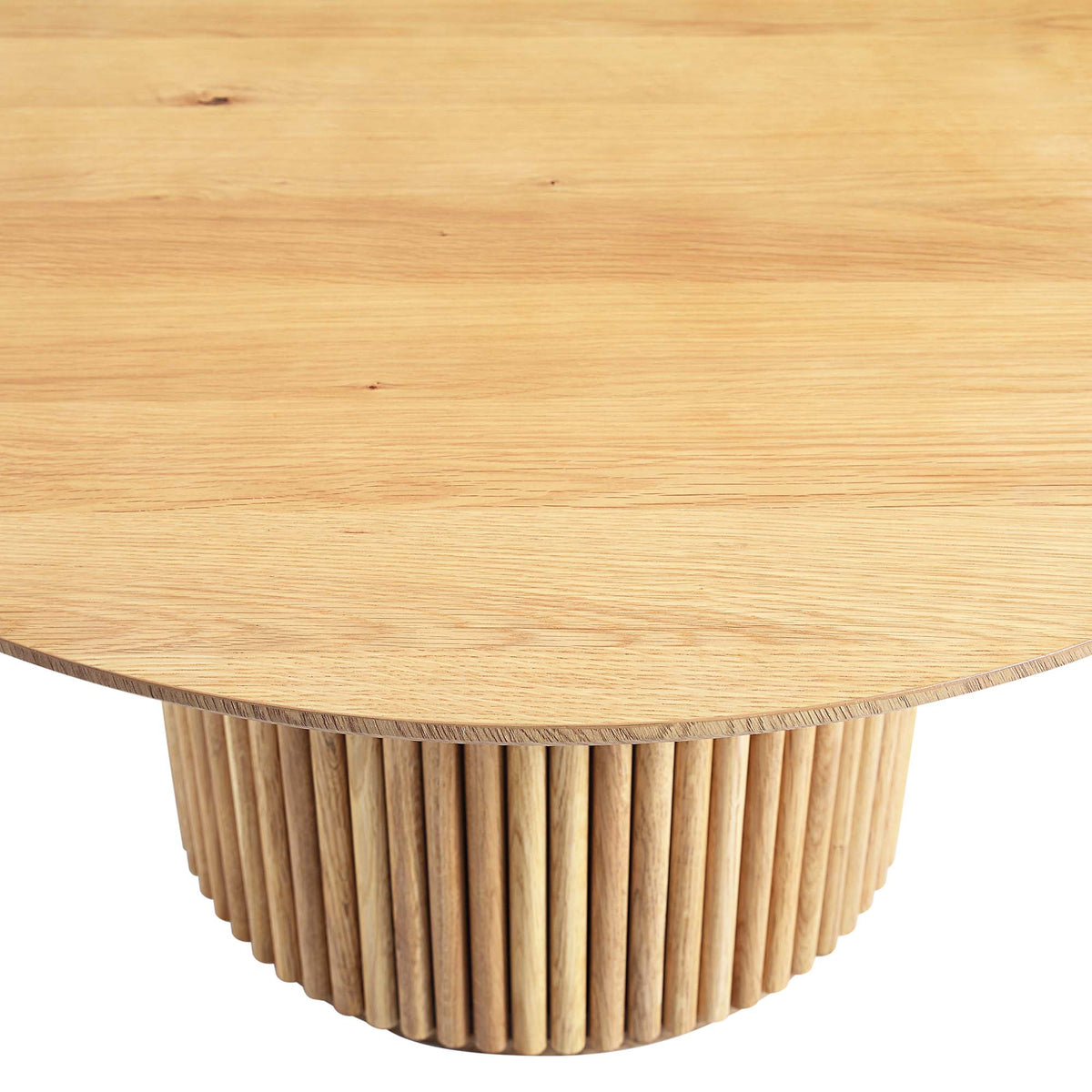 Maru Round Oak Pedestal Coffee Table — Oak