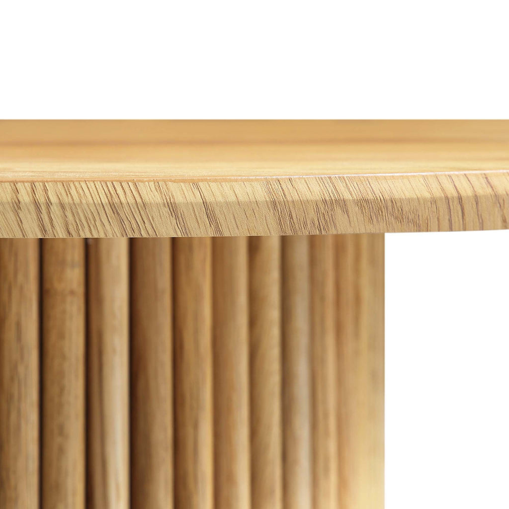 Maru Round Oak Pedestal Coffee Table — Oak