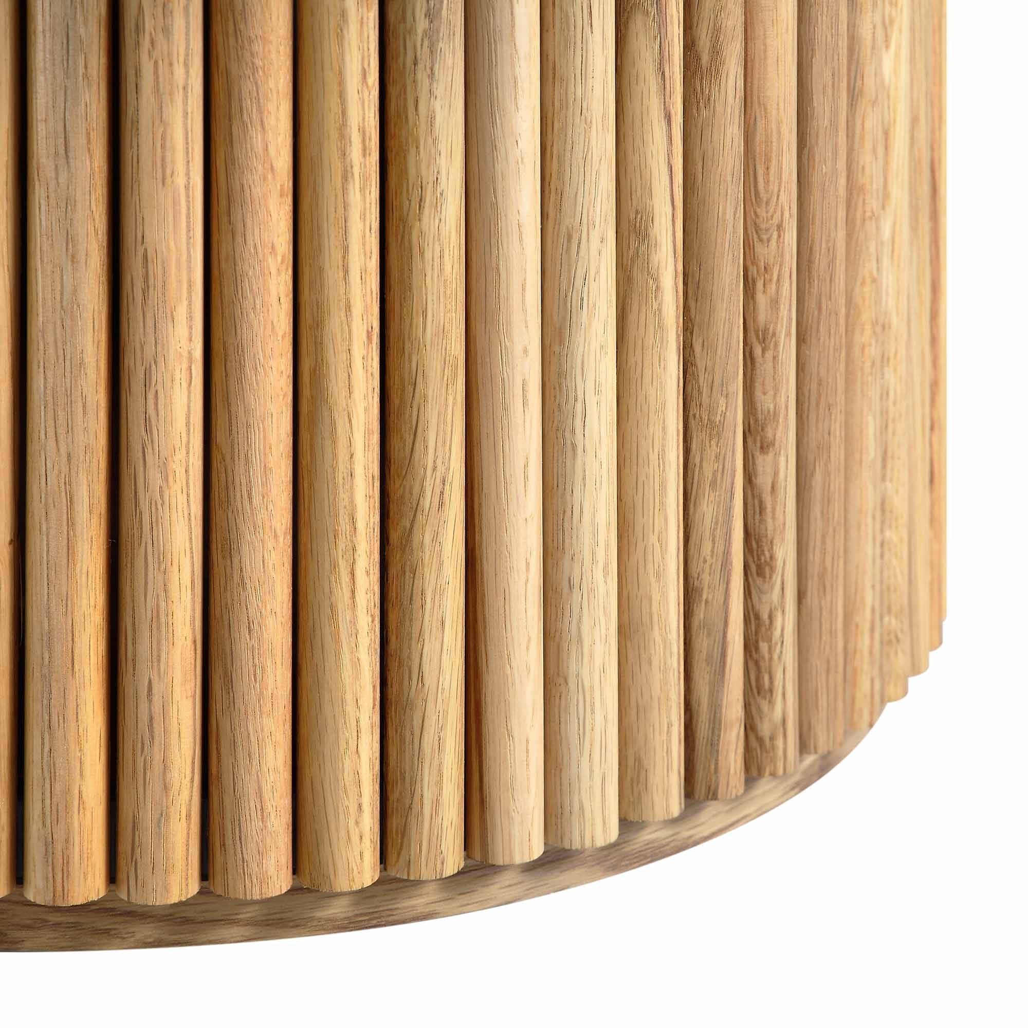 Maru Round Oak Pedestal Coffee Table — Oak