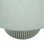 Maru Round Oak Pedestal Coffee Table — Sage Green