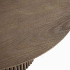 Maru Round Oak Pedestal Coffee Table — Silver Oak