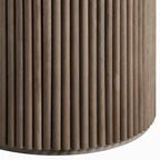 Maru Round Oak Pedestal Coffee Table — Silver Oak