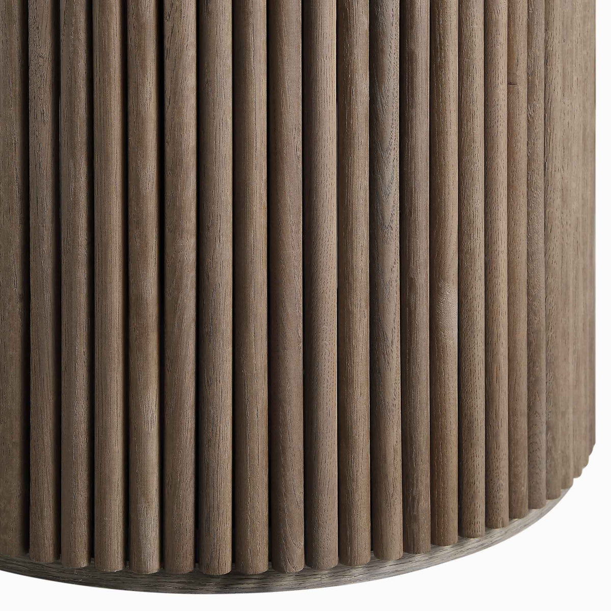 Maru Round Oak Pedestal Coffee Table — Silver Oak