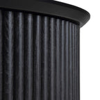 Maru Oak Round Coffee Table with Storage — Black