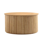Maru Oak Round Coffee Table with Storage — Oak