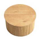 Maru Oak Round Coffee Table with Storage — Oak
